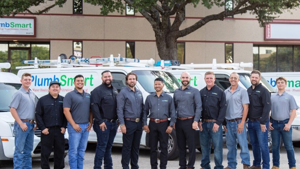 All the PlumbSmart Plumbers in front of the work truck